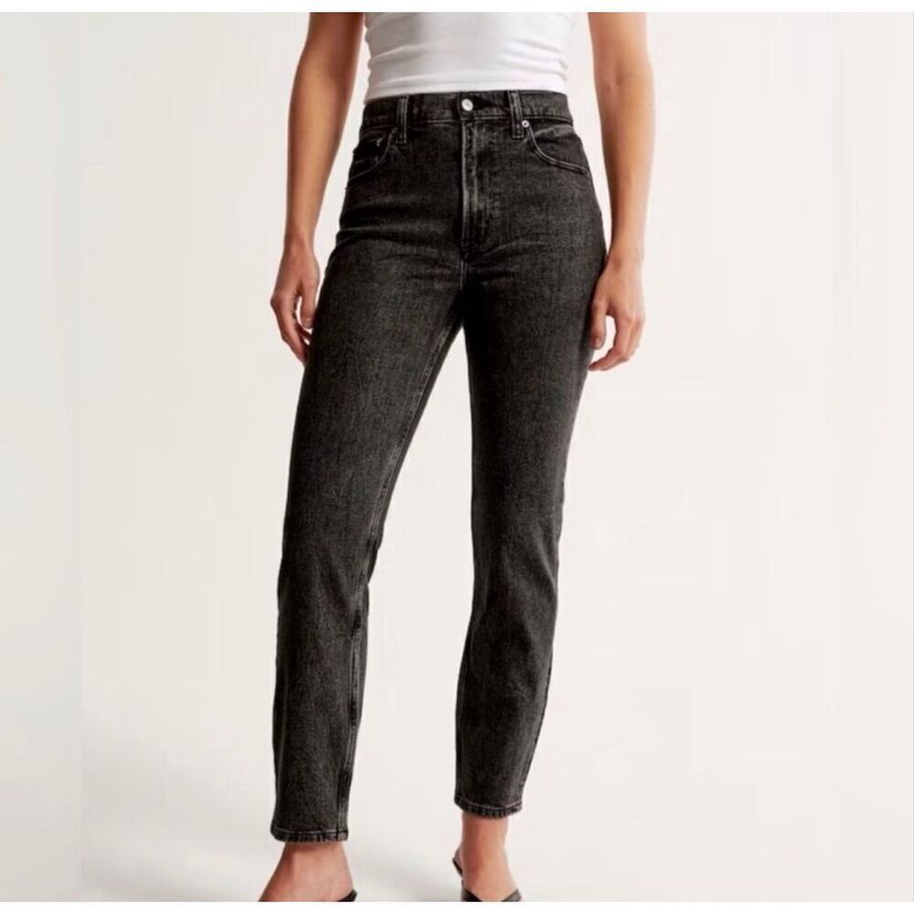 Abercrombie The Mom High Rise Jeans, Black, Size 24 / 00 L